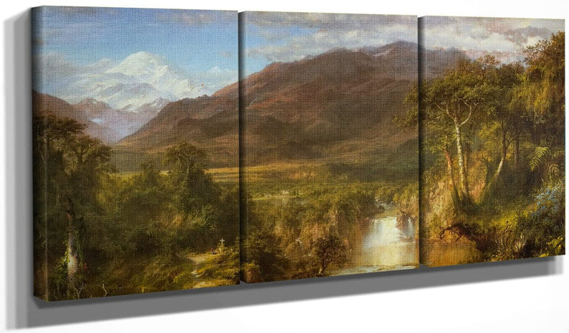 48" x 24" / Split Canvas Heart Of The Andes By Fredric Edwin Church Fine Art Print