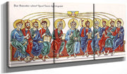 48" x 24" / Split Canvas Hortus Deliciarum The Holy Spirit Descends On The Apostles 1180 By Herrad Of Landsberg Fine Art Print
