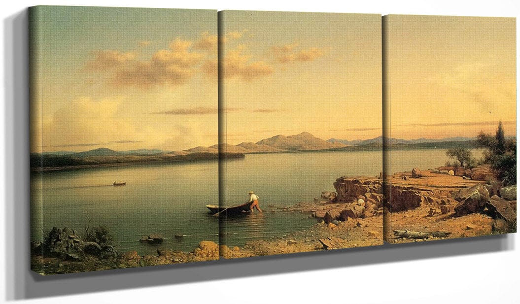 48" x 24" / Split Canvas Lake George By Martin Johnson Heade Fine Art Print
