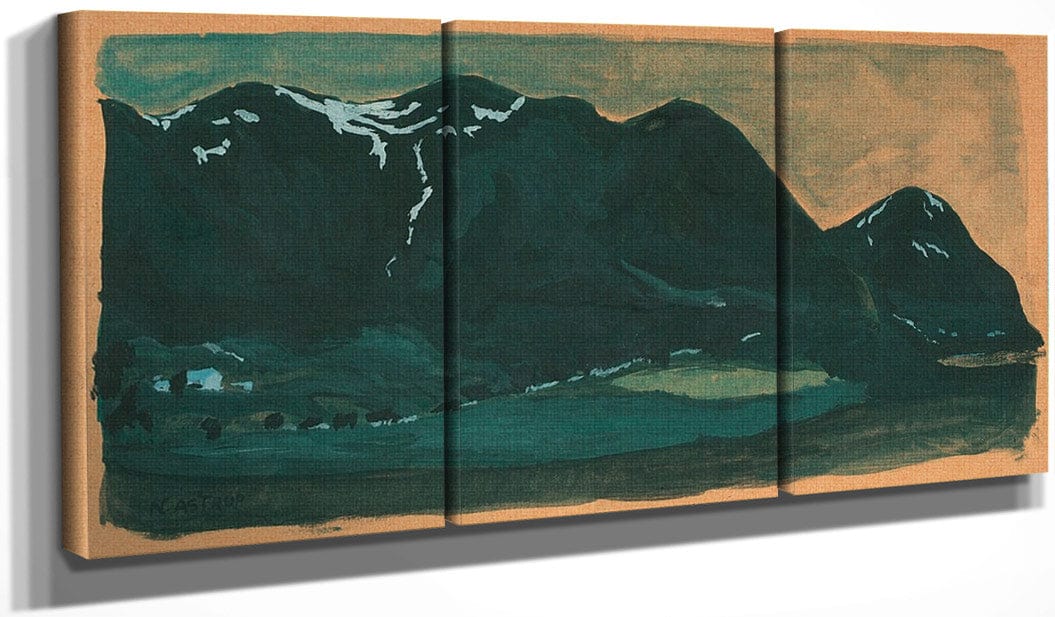 48" x 24" / Split Canvas Landscape From Ålhus By Nicolai Astrup Fine Art Print