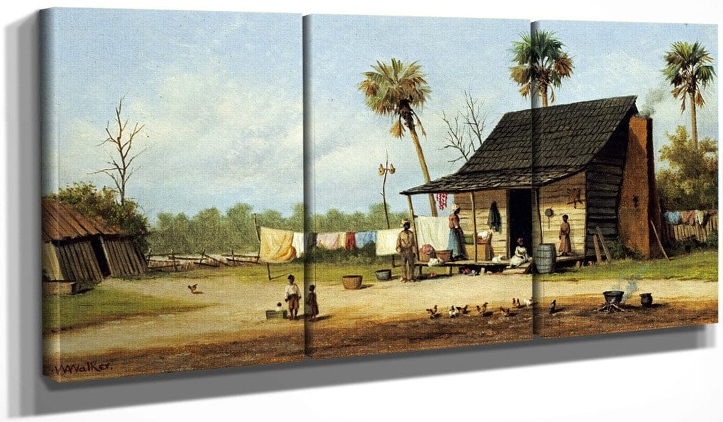 48" x 24" / Split Canvas Laundry Day By William Aiken Walker Fine Art Print