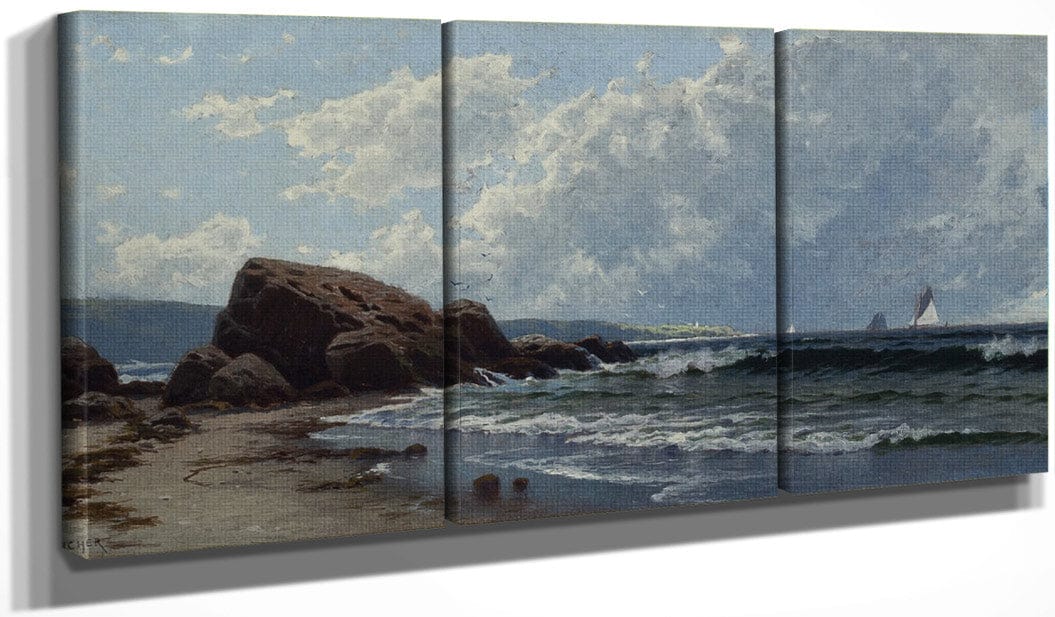 48" x 24" / Split Canvas Low Tide, Hetherington's Cove, Grand Manan By Alfred Thompson Bricher Fine Art Print
