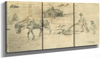 48" x 24" / Split Canvas Man Plowing (Also Known As Ploughman) By Nicolai Astrup Fine Art Print