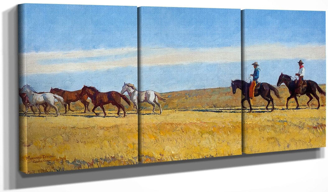 48" x 24" / Split Canvas Morning On The Plains By Maynard Dixon Fine Art Print