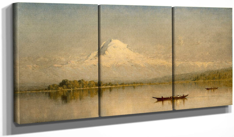 48" x 24" / Split Canvas Mount Rainier, Bay Of Tacoma  Puget Sound By Sanford Robinson Gifford Fine Art Print