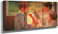 48" x 24" / Split Canvas Mrs Cassatt Reading To Her Grandchildren By Mary Cassatt Fine Art Print