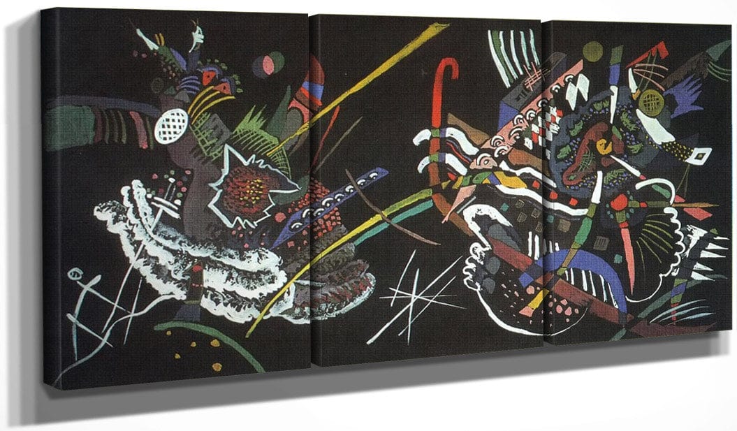 48" x 24" / Split Canvas Mural In The Unjuried Art Show Wall B 1922 By Wassily Kandinsky Fine Art Print