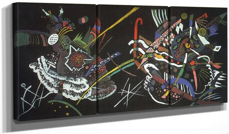 48" x 24" / Split Canvas Mural In The Unjuried Art Show Wall B 1922 By Wassily Kandinsky Fine Art Print