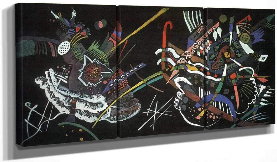 48" x 24" / Split Canvas Mural In The Unjuried Art Show Wall B By Wassily Kandinsky Fine Art Print