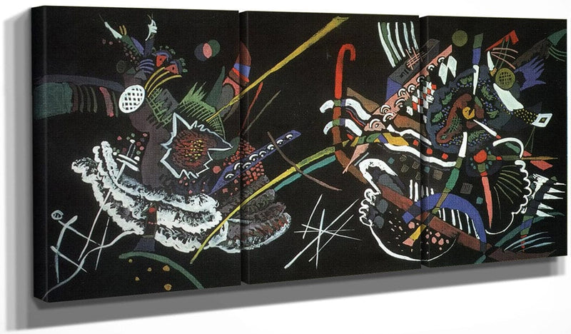 48" x 24" / Split Canvas Mural In The Unjuried Art Show Wall B By Wassily Kandinsky Fine Art Print
