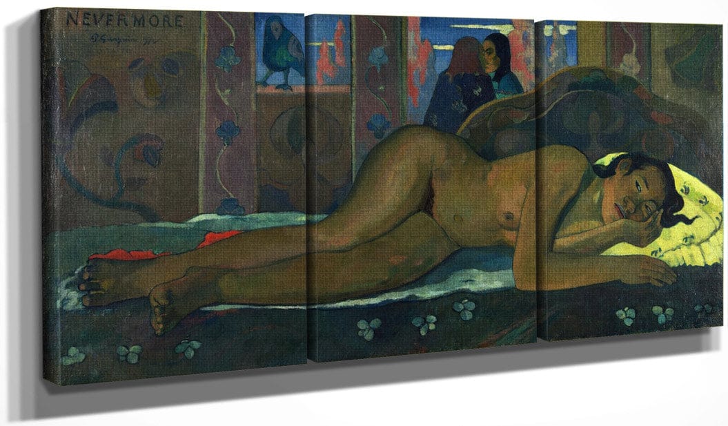 48" x 24" / Split Canvas Nevermore O Taiti 1897 Oil On Canvas 50X116Cm Courtauld Institute Of Art By Paul Gauguin Fine Art Print