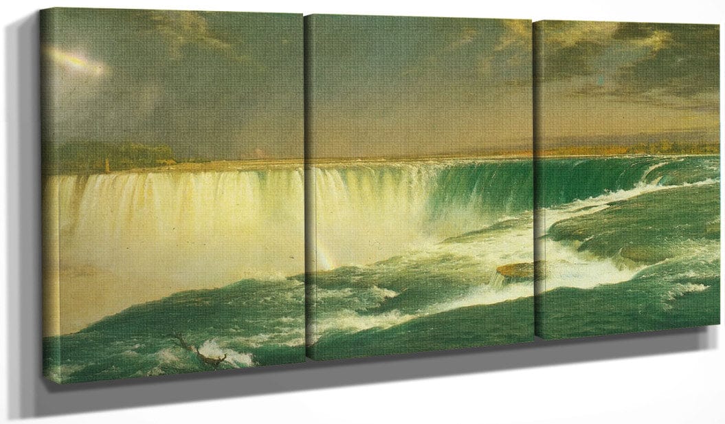 48" x 24" / Split Canvas Niagra By Fredric Edwin Church Fine Art Print