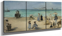 48" x 24" / Split Canvas On The Beach, Boulogne Sur Mer By Edouard Manet Fine Art Print