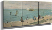 48" x 24" / Split Canvas On The Beach (Sur La Plage) By Berthe Morisot Fine Art Print