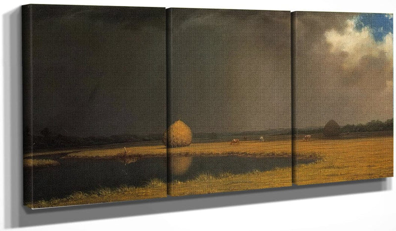 48" x 24" / Split Canvas Salt Marsh Hay By Martin Johnson Heade Fine Art Print