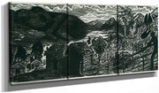 48" x 24" / Split Canvas Sandalstrand With Man By Nicolai Astrup Fine Art Print