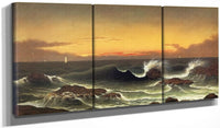 48" x 24" / Split Canvas Seascape Sunrise By Martin Johnson Heade Fine Art Print