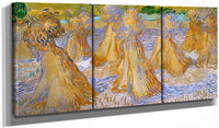 48" x 24" / Split Canvas Sheaves Of Wheat By Vincent Van Gogh Fine Art Print
