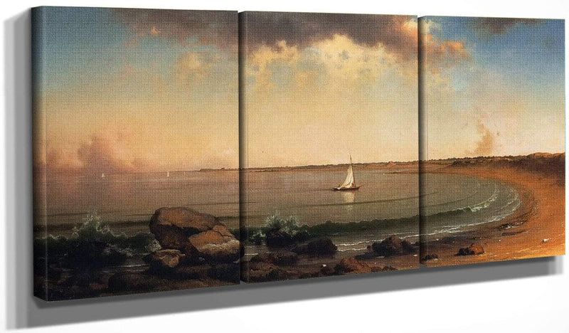 48" x 24" / Split Canvas Shore Scene Point Judith By Martin Johnson Heade Fine Art Print