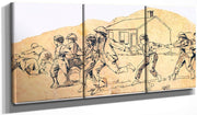 48" x 24" / Split Canvas Snap The Whip By Homer Winslow Fine Art Print