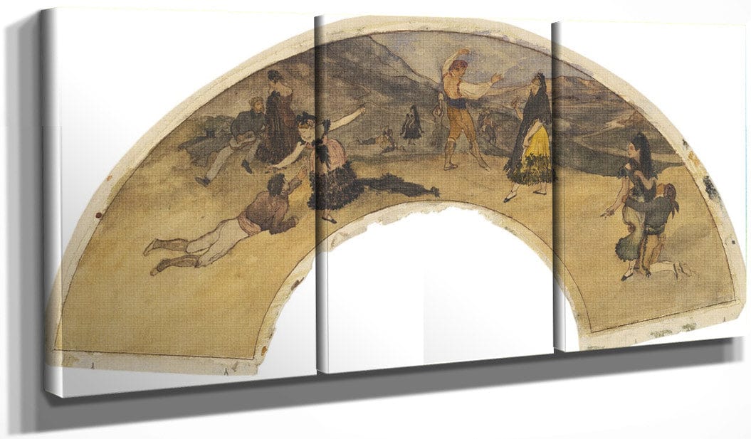 48" x 24" / Split Canvas Spanish Dancers And Musicians By Edgar Degas Fine Art Print