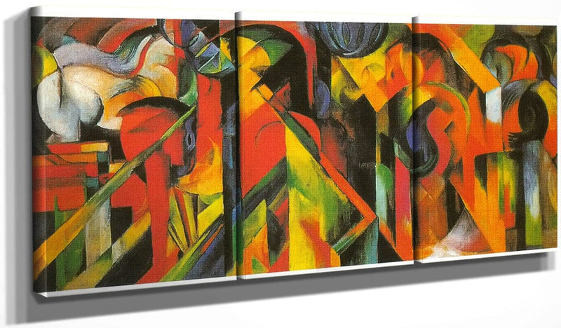 48" x 24" / Split Canvas Stable By Franz Marc Fine Art Print