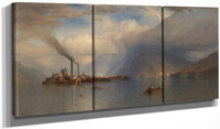 48" x 24" / Split Canvas Storm King On The Hudson By Samuel Colman Fine Art Print