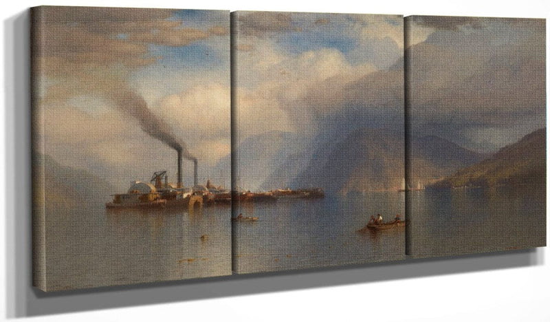 48" x 24" / Split Canvas Storm King On The Hudson By Samuel Colman Fine Art Print