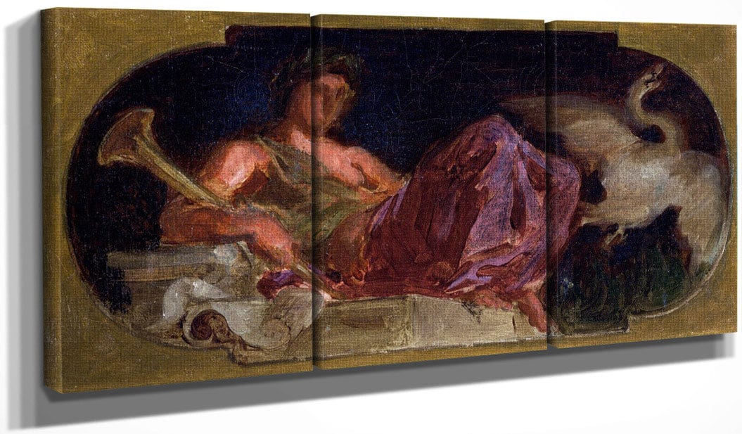 48" x 24" / Split Canvas Study For The Muse Cleo By Eugene Delacroix Fine Art Print