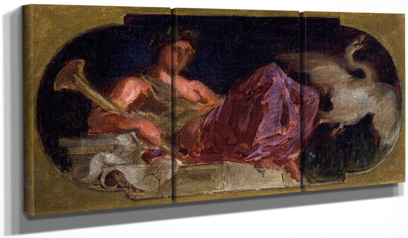 48" x 24" / Split Canvas Study For The Muse Cleo By Eugene Delacroix Fine Art Print