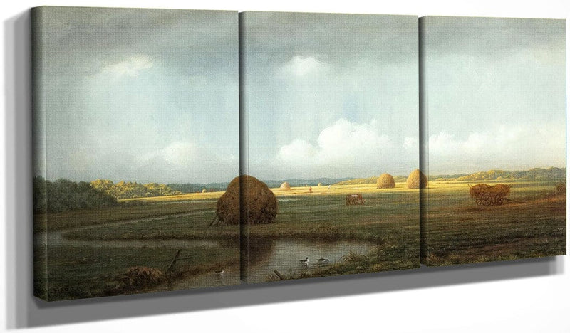 48" x 24" / Split Canvas Sudden Shower Newbury Marshes By Martin Johnson Heade Fine Art Print