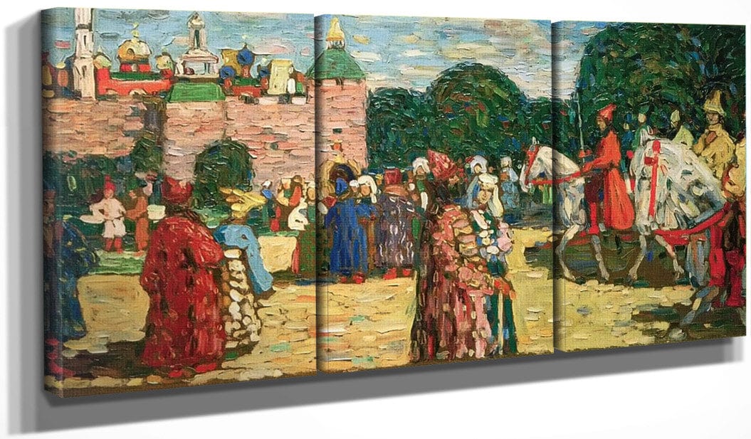 48" x 24" / Split Canvas Sunday ( Old Russian) 1904 By Wassily Kandinsky Fine Art Print