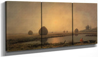 48" x 24" / Split Canvas Sunrise On The Marshes By Martin Johnson Heade Fine Art Print