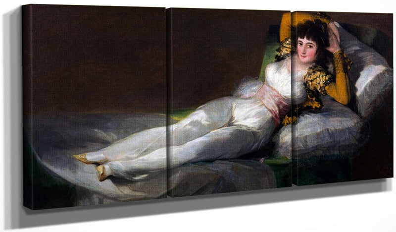 48" x 24" / Split Canvas The Clothed Maja 1800 95X190Cm Prado Museum By Francisco De Goya Fine Art Print