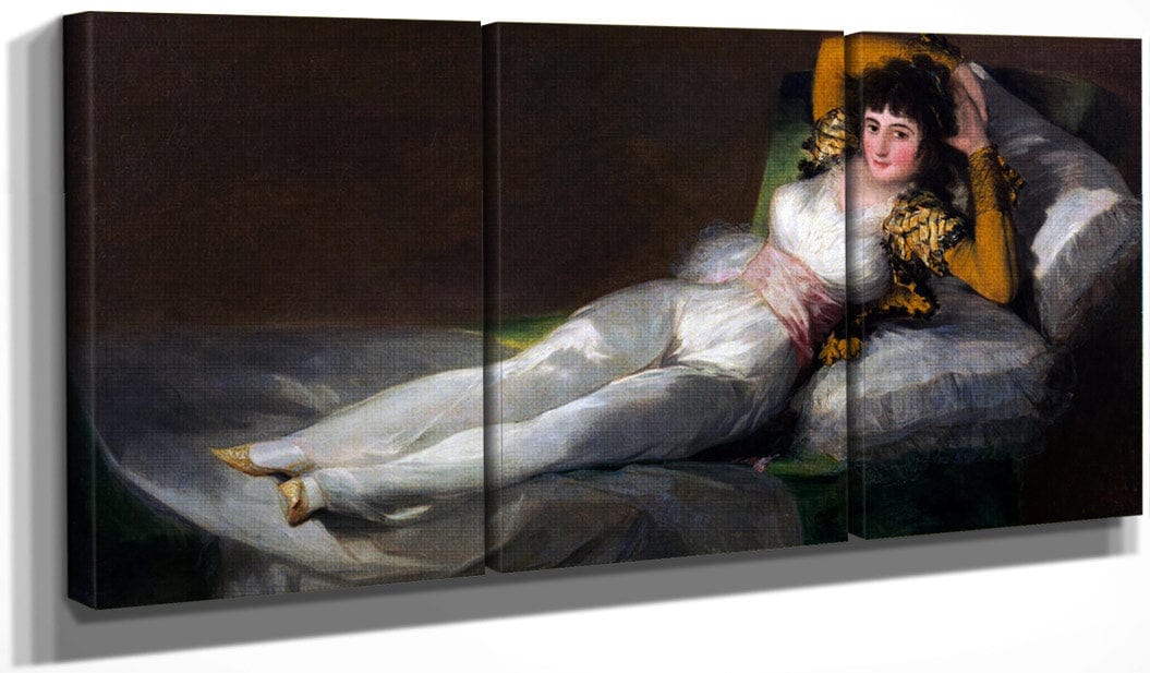 48" x 24" / Split Canvas The Clothed Maja By Francisco De Goya Fine Art Print