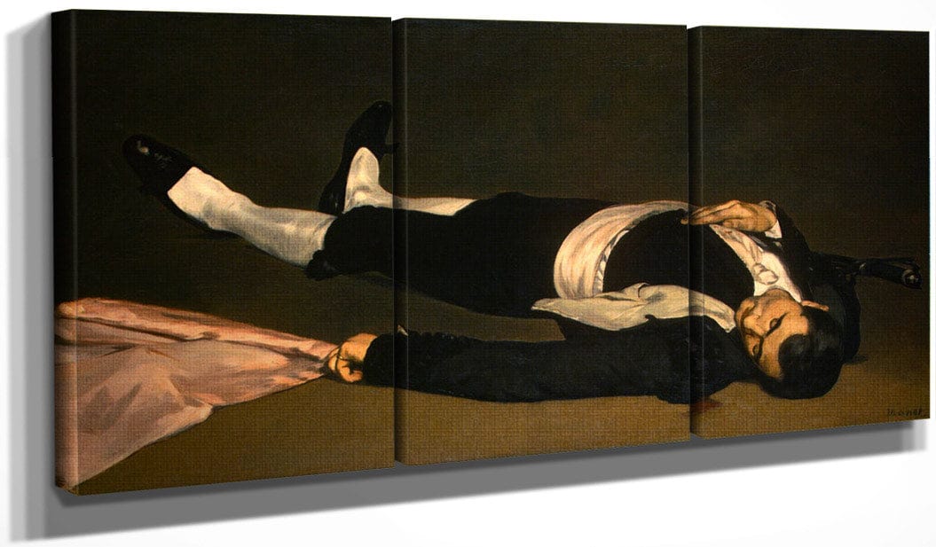 48" x 24" / Split Canvas The Dead Toreador By  Manet Edouard Fine Art Print