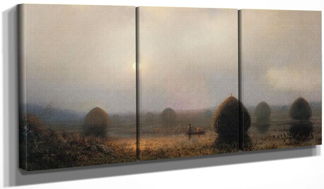 48" x 24" / Split Canvas The Great Swamp By Martin Johnson Heade Fine Art Print