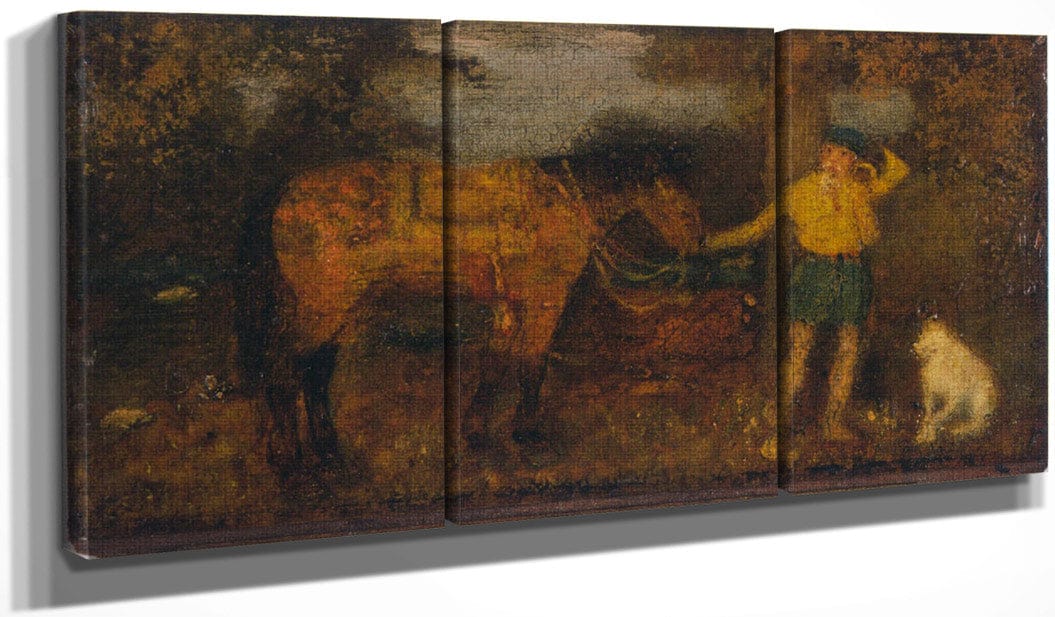 48" x 24" / Split Canvas The Hunter By  Ryder, Albert Pinkham Fine Art Print
