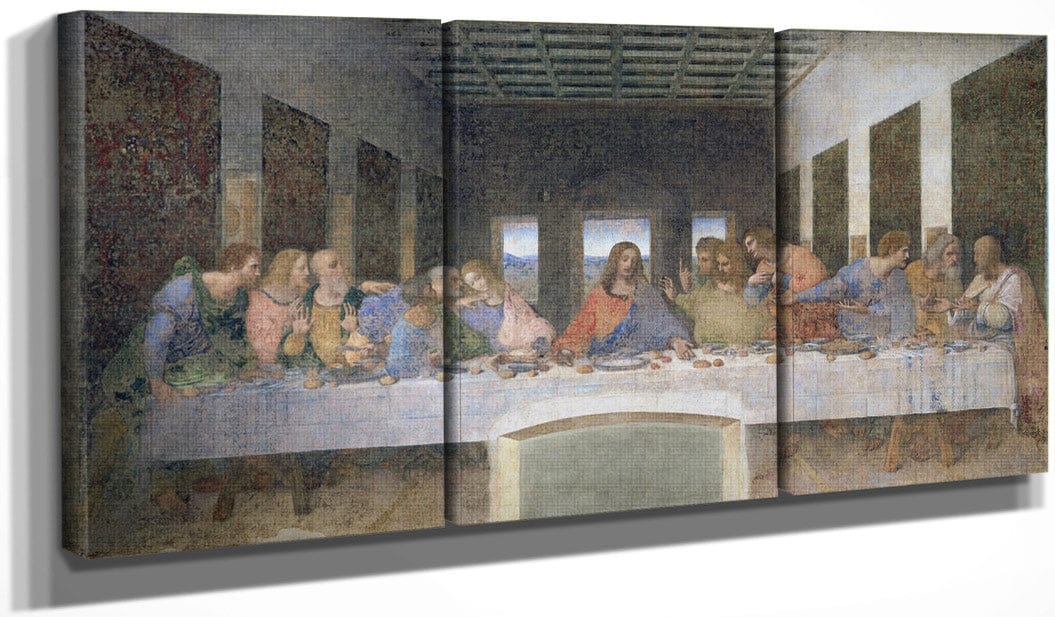 48" x 24" / Split Canvas The Last Supper (Post Restoration) By Leonardo Da Vinci Fine Art Print