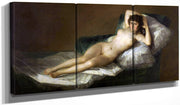48" x 24" / Split Canvas The Nude Maja 1800 98X191Cm Prado Museum P00742 By Francisco De Goya Fine Art Print