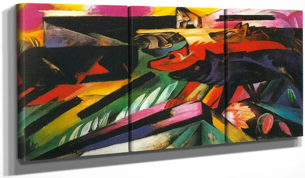 48" x 24" / Split Canvas The Wolves (Balkan War) By Franz Marc Fine Art Print