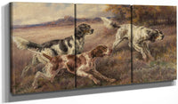 48" x 24" / Split Canvas Three Setters By Edmund Henry Osthaus Fine Art Print