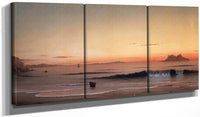 48" x 24" / Split Canvas Twilight Singing Beach By Martin Johnson Heade Fine Art Print