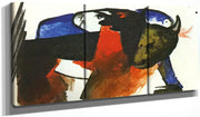 48" x 24" / Split Canvas Two Animals By Franz Marc Fine Art Print