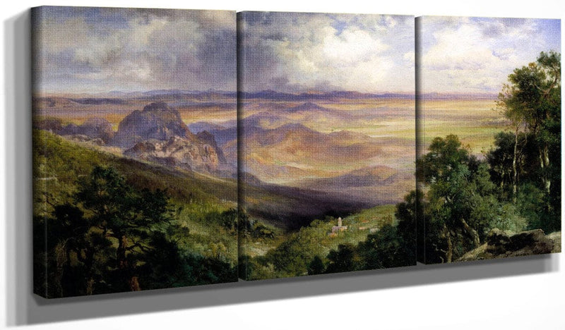 48" x 24" / Split Canvas Valley Of Cuernavaca By Thomas Moran Fine Art Print