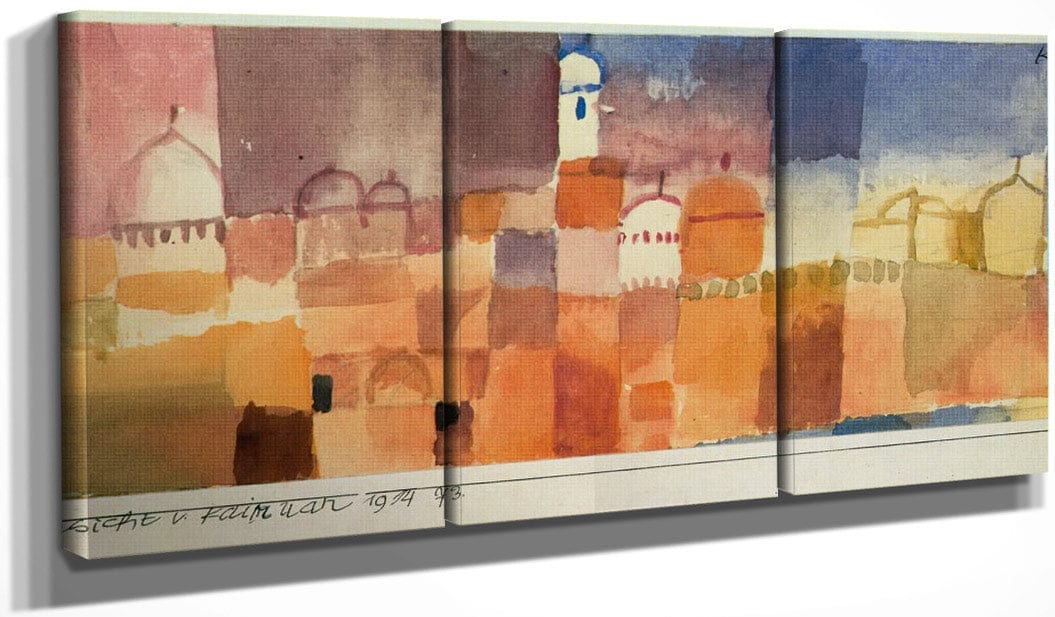 48" x 24" / Split Canvas View Of Kairuan 1914 73 By Paul Klee Fine Art Print