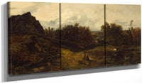48" x 24" / Split Canvas View On The Outskirts Of Granville 1833 By Theodore Rousseau Fine Art Print