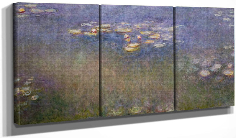 48" x 24" / Split Canvas Water Lilies 3 By Claude Monet Fine Art Print