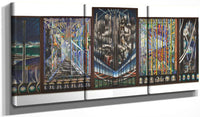 60" x 20" / Split Canvas The Voice Of The City Of New York Interpreted By Joseph Stella Fine Art Print