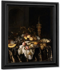 A Banquet Still Life With Roses By Abraham Van Beyeren Fine Art Print